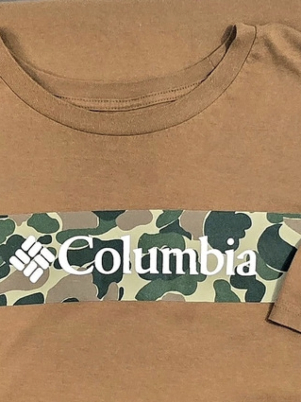 Columbia Mens Camo Box Logo Graphic T-Shirt Brown 2X - Picture 4 of 4